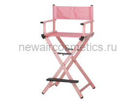 Cкладной алюминиевый стул визажиста (розовый)